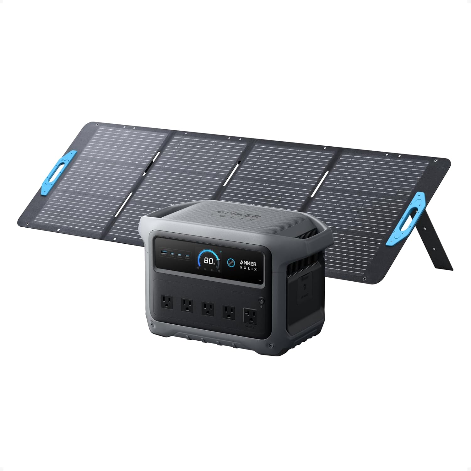 Anker 2000W Solar Generator, Fast Charging LiFePO4 Portable Power Station for Home Backup & Camping