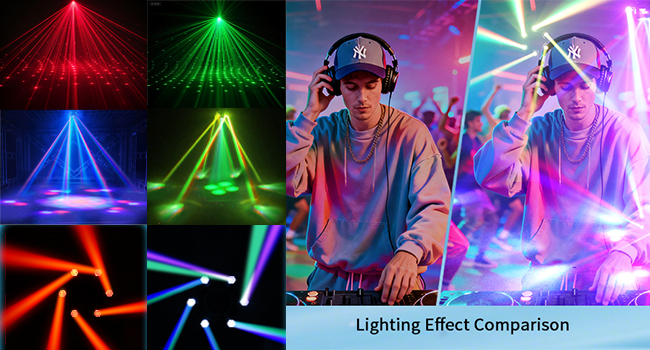 RGBW 4-in-1 LEDs and strobe effects, it creates dazzling beam, starry
