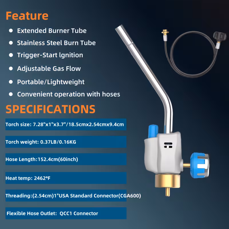 professional propane torch kit with 5ft hose   ideal for brazing melting bbq cooking Product details 1