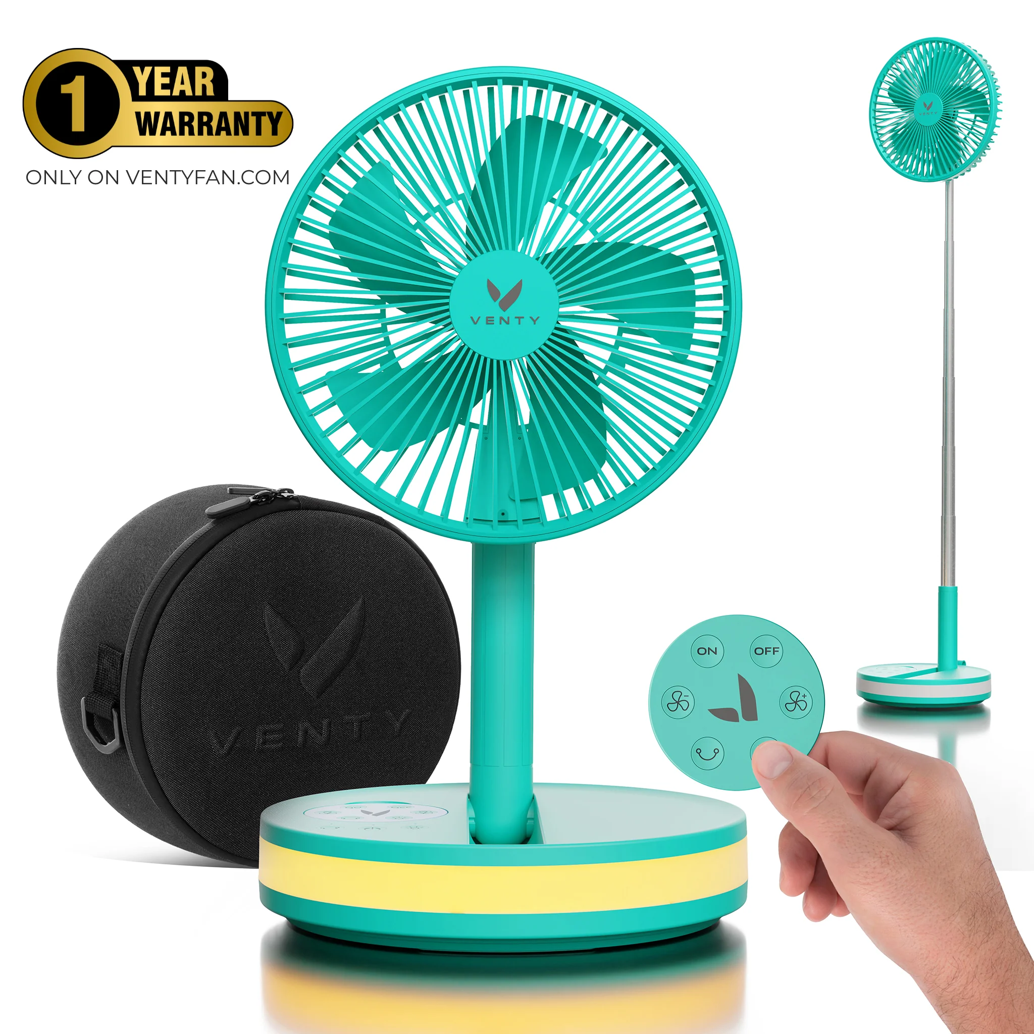 💥Special Offers💥48H Runtime | 4-in-1 Foldable Wireless Fan (180° Rotation)
