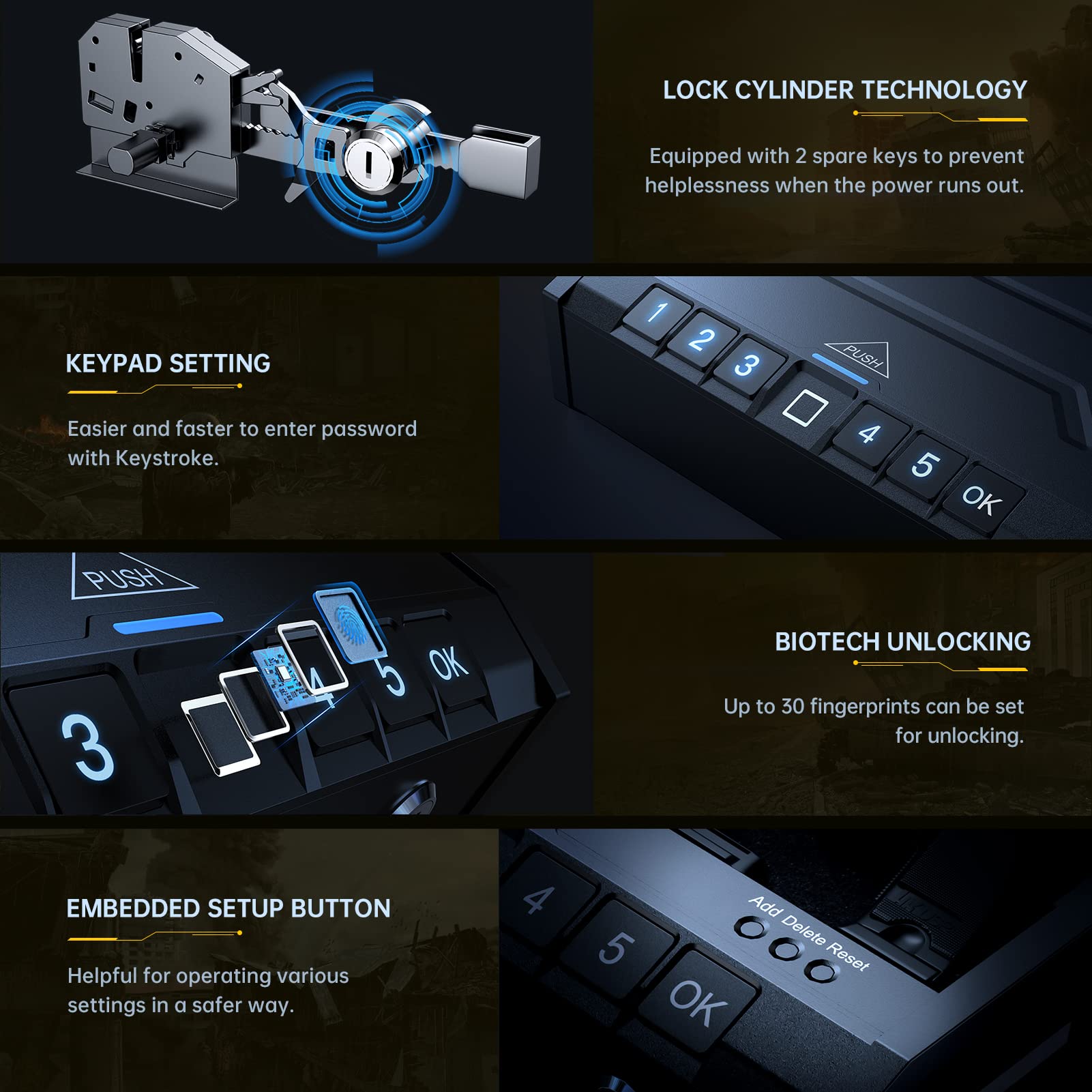 Lost Key ONNAIS Biometric Gun Safe For Pistols - Quick Access Fingerprint,  Keypad & Key Lock Box For Bedside Or Car Customer Service Number