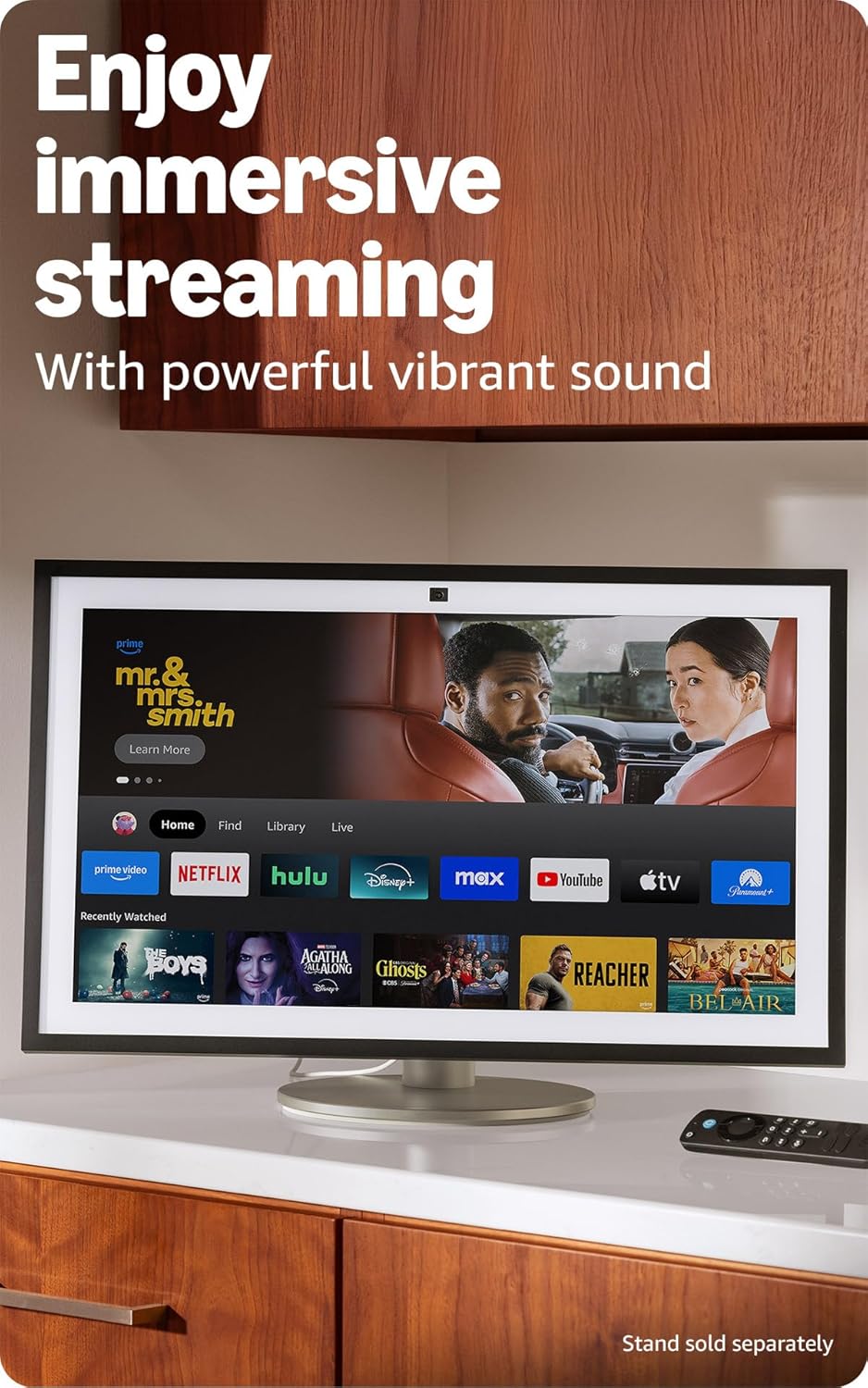 💥Special Offers Like-New  Echo Show 21 (newest model), Full HD 21" kitchen hub for home organization, with built-in Fire TV, Designed for Alexa+