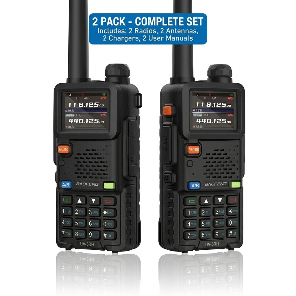 【New Release】BAOFENG 5RH 10W Walkie Talkie – Long Range Ham Radio (Upgraded UV-5R), NOAA Weather Alert, 999 Channels, Rechargeable Two-Way Radio for Emergency, Camping, Off-Road & Survival (FRS/GMRS Compatible) Audio