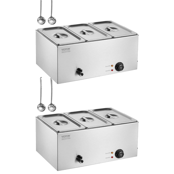 💥 Special Offers⚡Commercial Food Warmer — 1500W Stainless Steel Steam Table with Lid 🍲