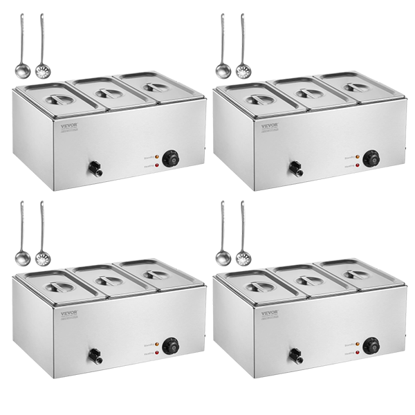💥 Special Offers⚡Commercial Food Warmer — 1500W Stainless Steel Steam Table with Lid 🍲