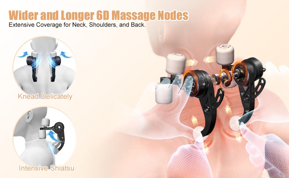 MASGRE Cordless Back and Neck Massager, Upper and Lower Back Massager with Heat, Deep Tissue 6D Kneading Massage Pillow for Shoulder, Leg and Body Muscle Pain Relief, Gifts for Valentine's Day