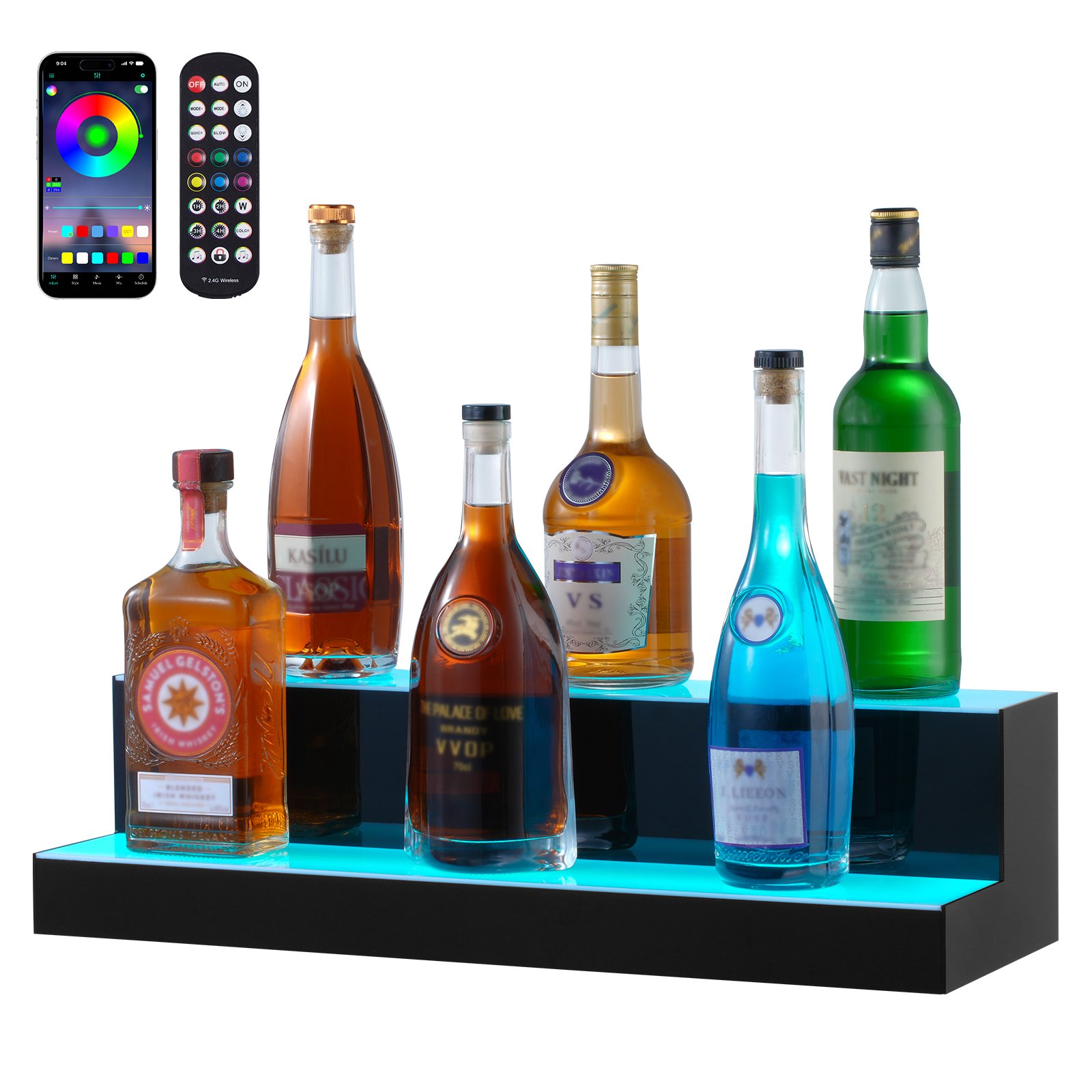 [Spring Clearance] Premium Acrylic LED Liquor Display | Smart App-Controlled Ambient Bar Shelf