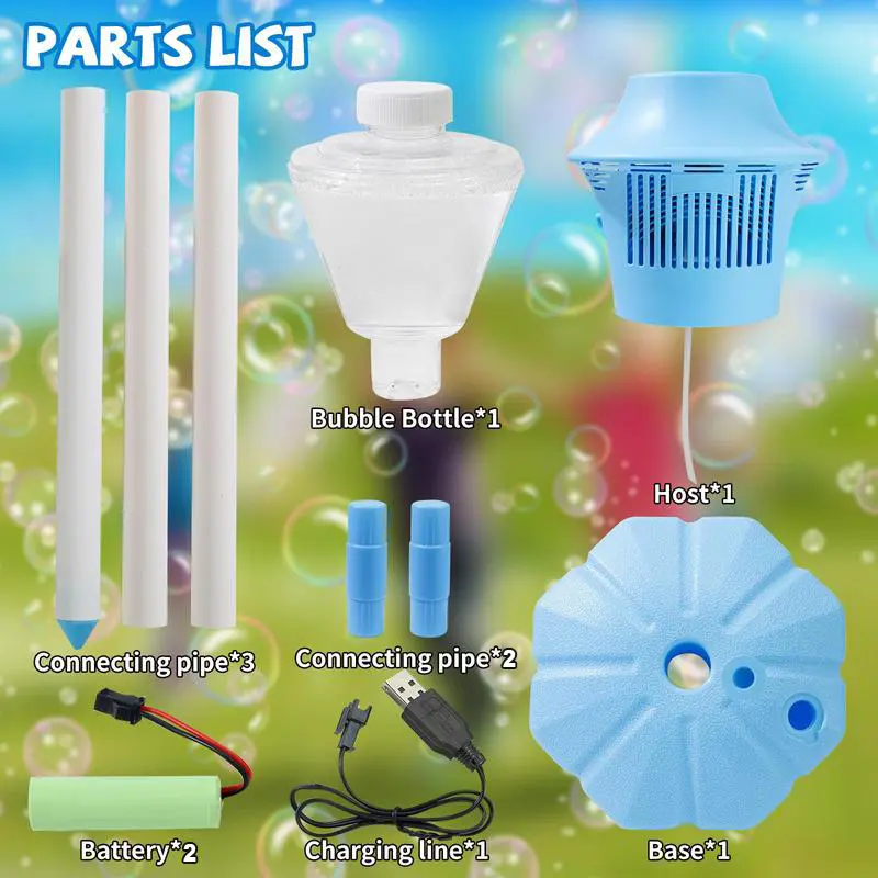 🛒BEST SELLER🚀SEESE Bubble Maker For Kids - Adjustable Height Stand, Auto Blaster with Music, Perfect for Backyard,FunIdeal for Outdoor Parties Holiday gifts