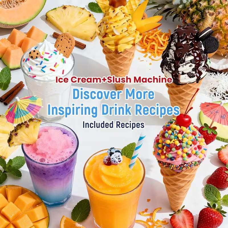 🔥Limited Offer🔥Slushie Machine, 85Oz Ice Cream Machine And Slushy Machine for Home Use, 