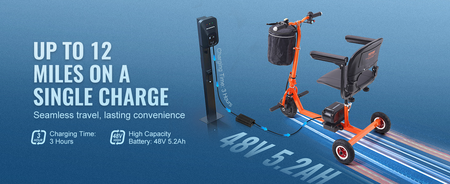 3 wheel folding mobility scooter