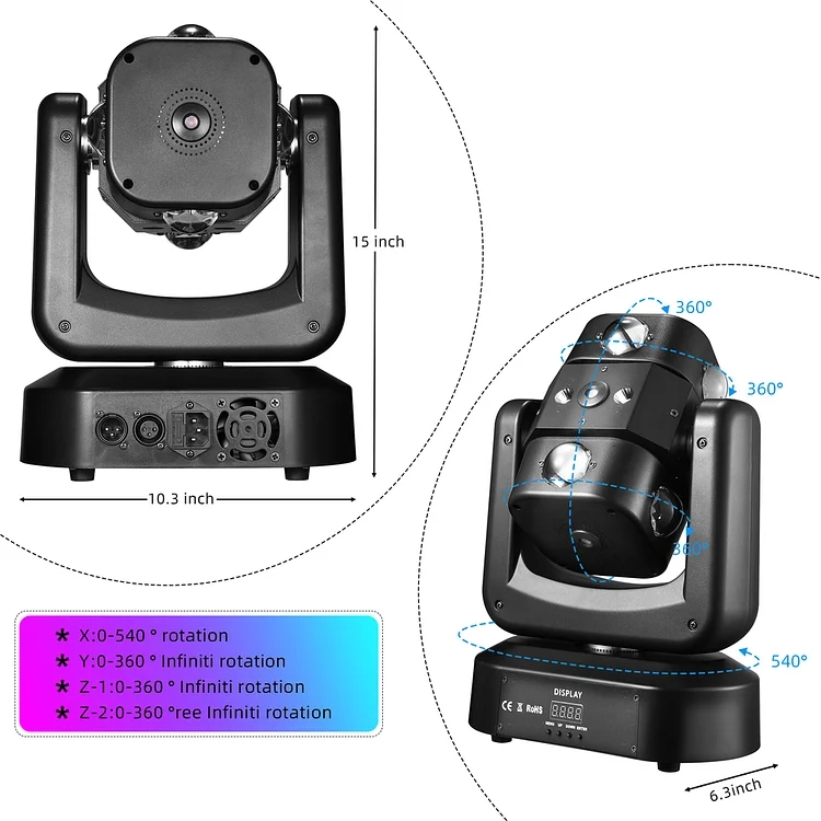 🔥Last Day $36.99✨BUY 1 GET 1 FREE✨150W RGBW Arm Moving Head Light DMX512 8x10W Beam LED Stage Light Strobe Projector for KTV Dance Hall Bar Disco