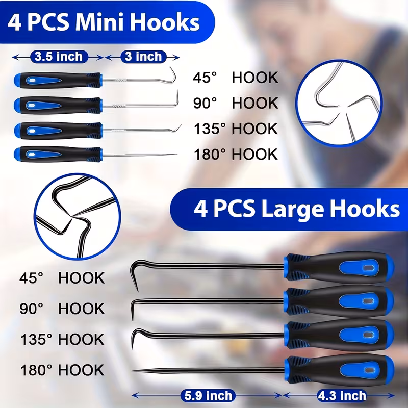 17pcs professional auto trim removal tool kit with picks pry tools metal scraper magnetic telescopic pickup for car dash panel bicycle maintenance Product details 2