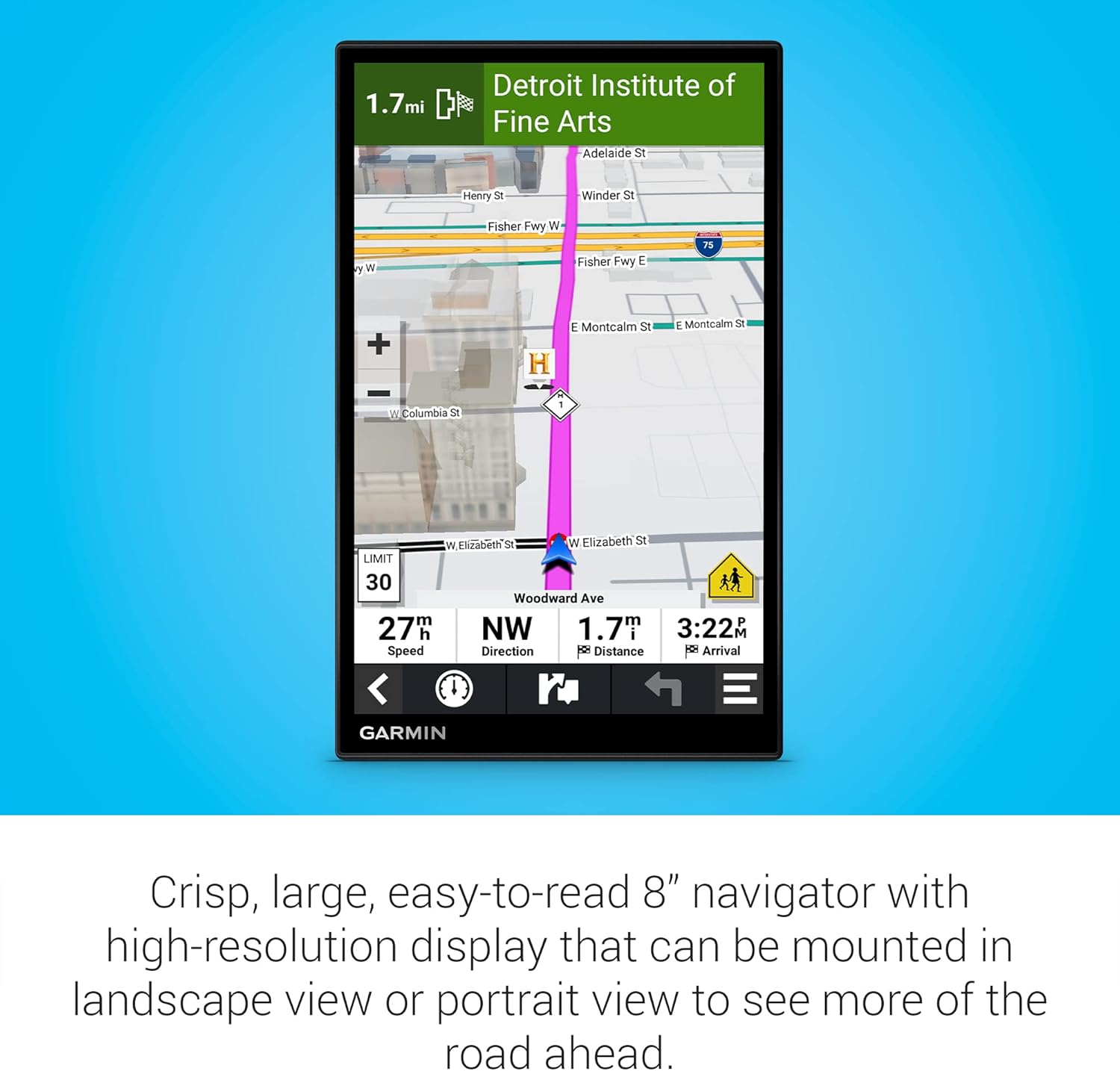 Mother's Day Limited-Time Offer - Garmin In-Vehicle GPS Navigator, featuring bright, clear, high-resolution maps and the Garmin Voice Assistant.