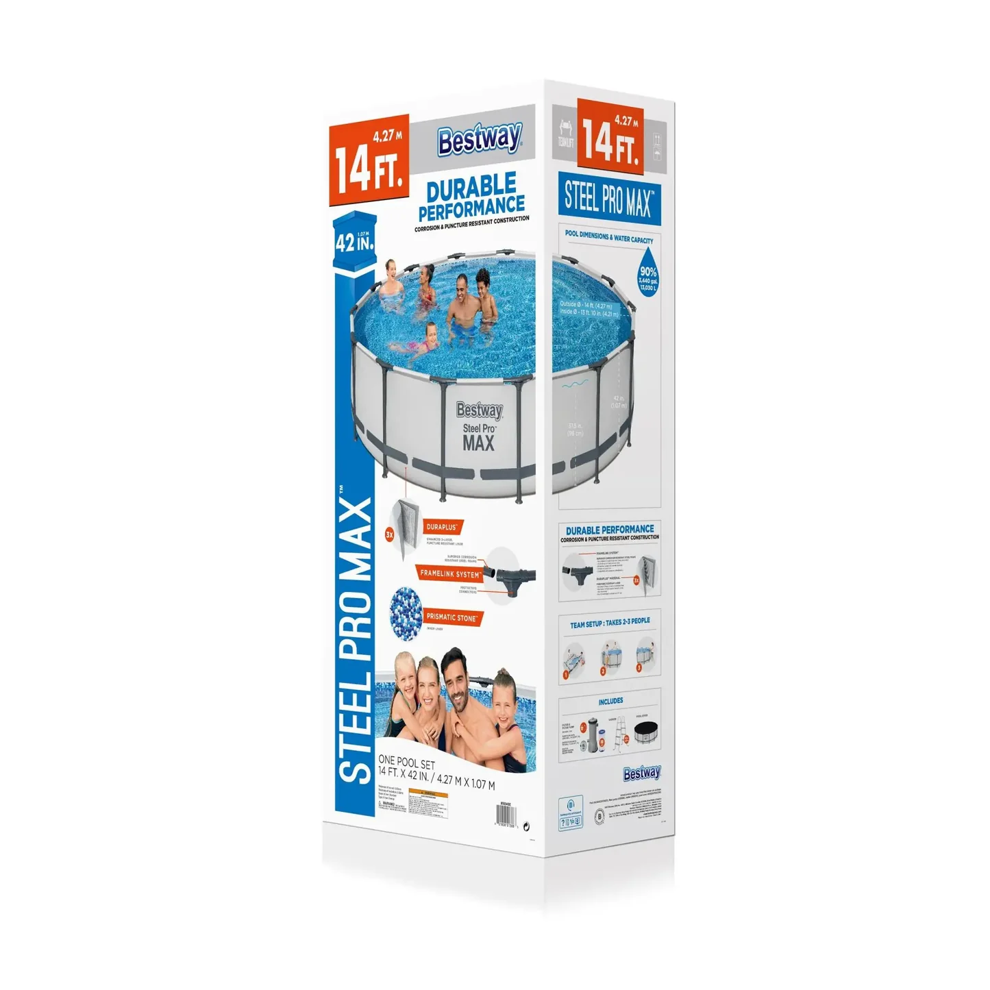 Father's Day Gift – Round Metal Frame Outdoor Pool Set (Includes Filter Pump and Type I Filter Cartridge)