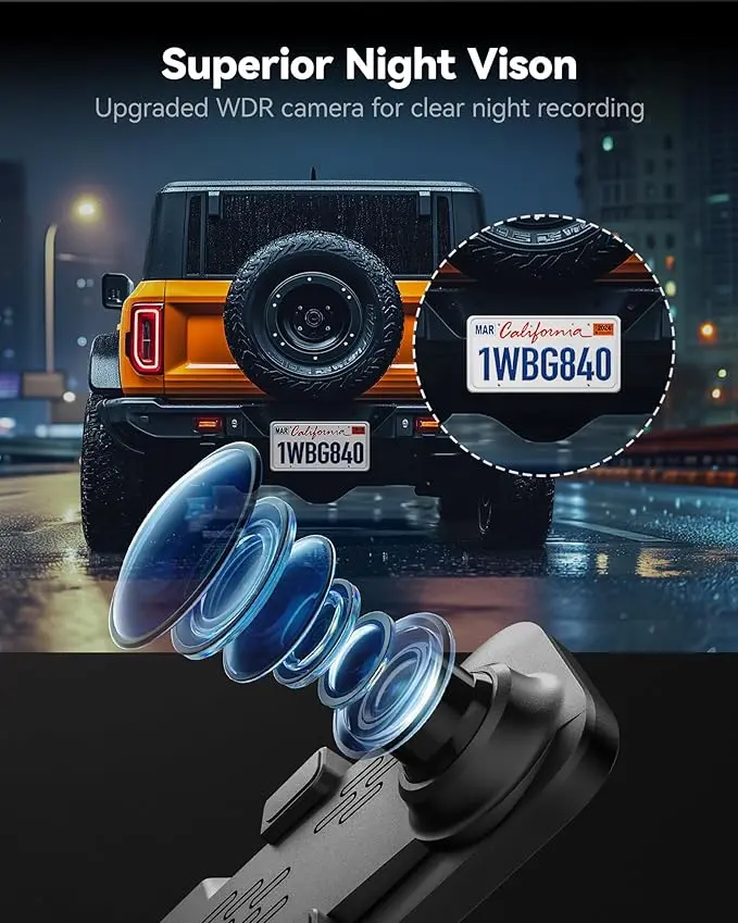 【Price Slash】WOLFBOX G840S 12" 4K Mirror Dash Cam with 5.8GHz WiFi & GPS Tracking, Dual Cameras, Night Vision, 32GB Card, 170° Front & 140° Rear Lenses, 24-Hour Parking Monitor, TikTokShopHolidayHaul - Automotive Video Recorder