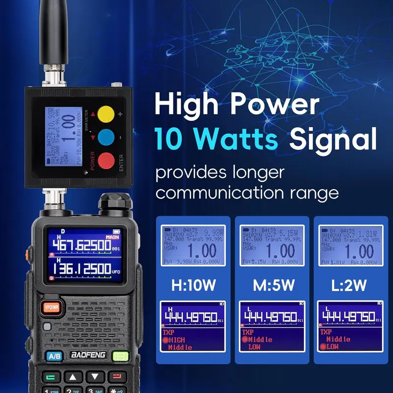 【New Release】BAOFENG 5RH 10W Walkie Talkie – Long Range Ham Radio (Upgraded UV-5R), NOAA Weather Alert, 999 Channels, Rechargeable Two-Way Radio for Emergency, Camping, Off-Road & Survival (FRS/GMRS Compatible) Audio
