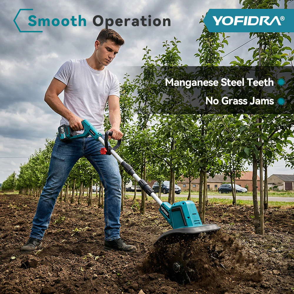 💥Today Only⚡Cordless Brushless Garden Tiller – Fits Makita 18V Batteries