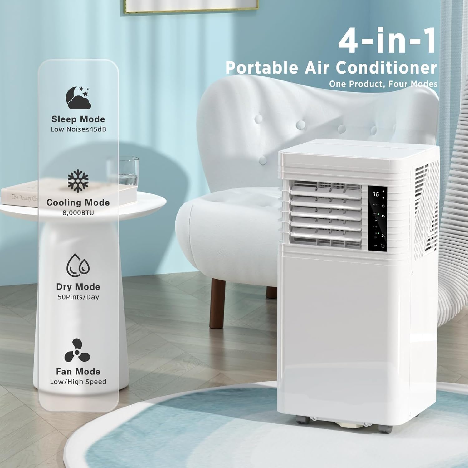Father's Day Sale – COWSAR 10,000 BTU Portable Air Conditioner | Covers up to 450 sq. ft., 4-in-1 Multifunctional Design