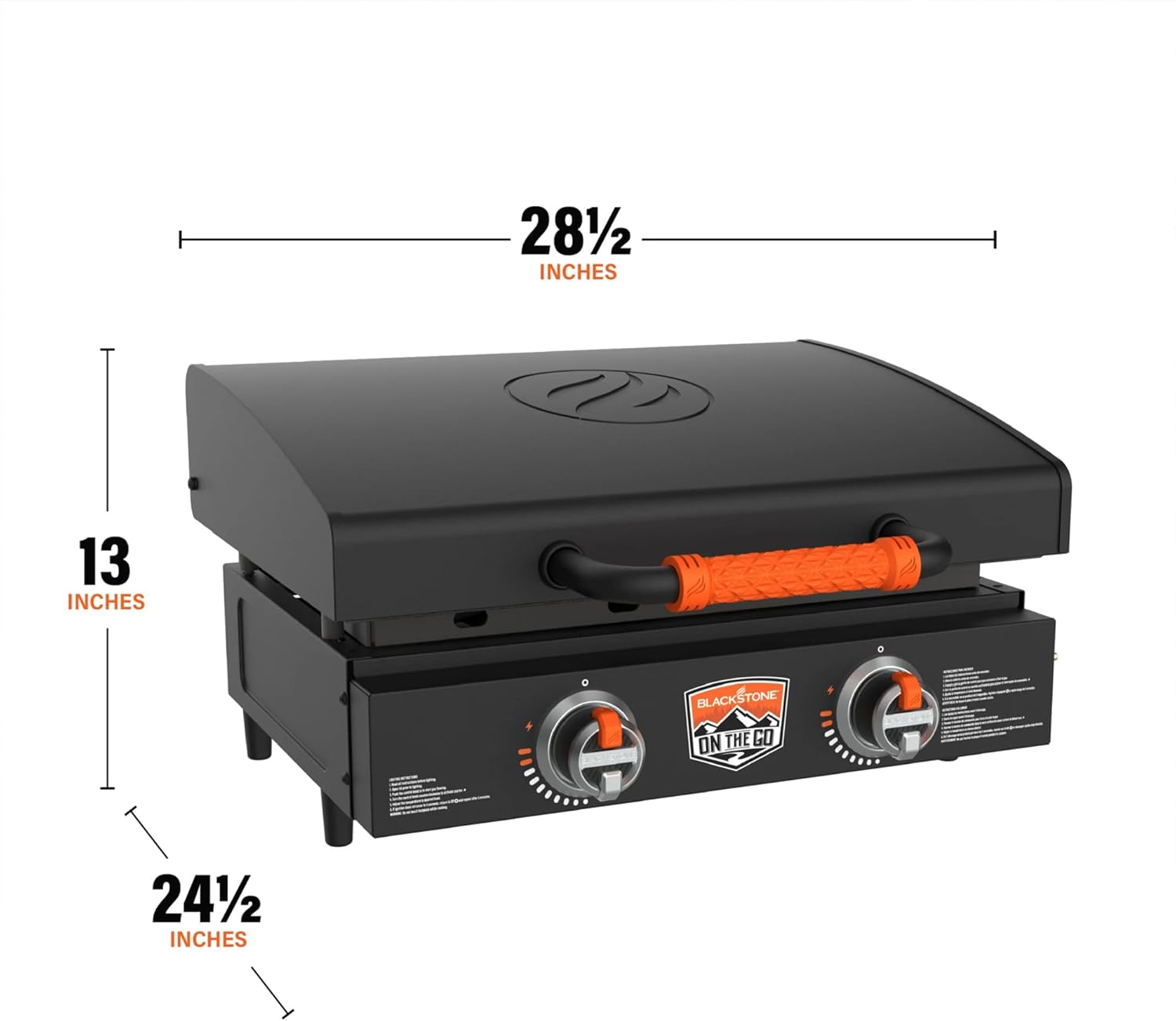 22" Tabletop Griddle with Hood, Electric & Gas, Portable Grill for Camping & Tailgating