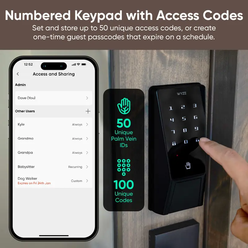 🔥Wyze Palm Lock — Wi-Fi Palm Recognition Smart Lock for Front Door