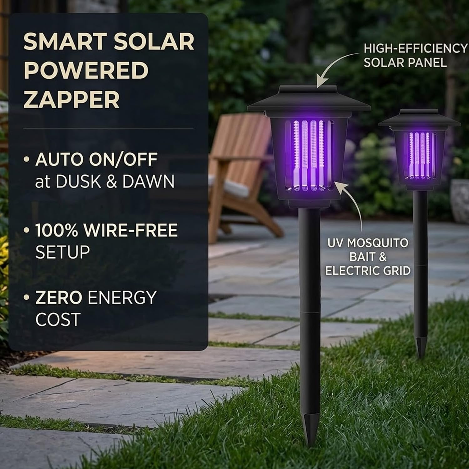 Smart Solar Dual-Mode Garden Zapper
