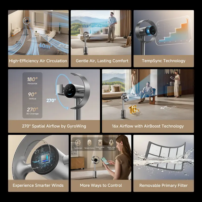 🔥DREAME MF10 Bladeless Tower Fan for Bedroom