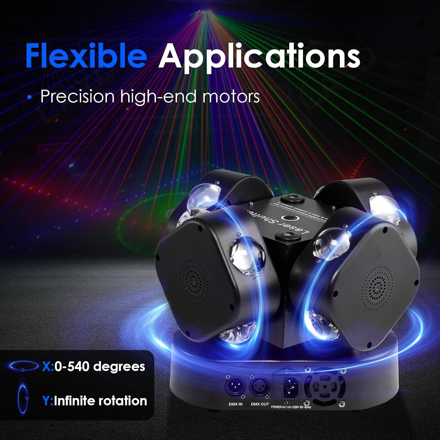 💥🎆 Buy One, Get One Free! Upgraded 16-LED Rotating Beam Light (Remote Control & Sound-Activated Modes) ✨🎁