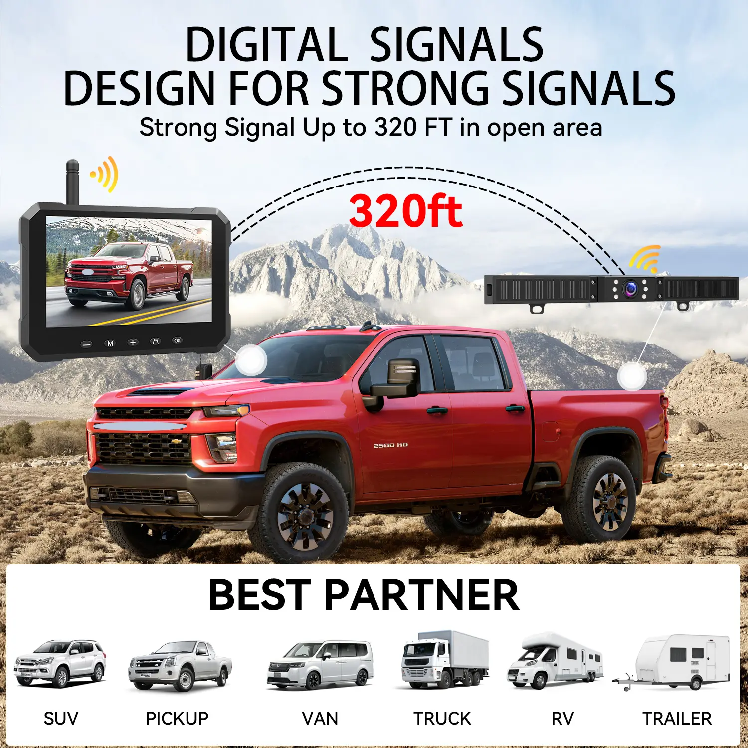 Magnetic Solar Wireless Backup Camera