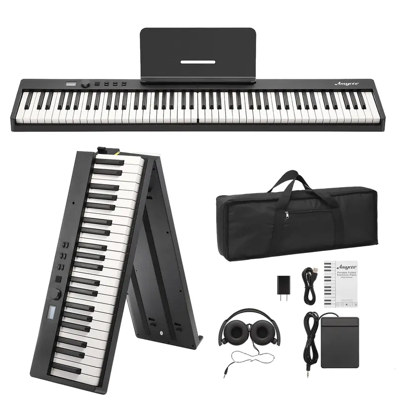 Special Price🏷️Garvee 88 Key Folding Semi-Weighted Piano Full Accessory Set
