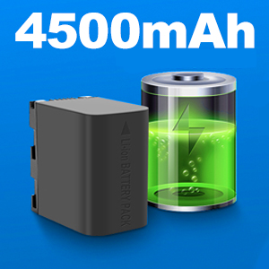 High-capacity 4500mAh rechargeable battery compatible with 6K 64MP camcorder for extended recording 
