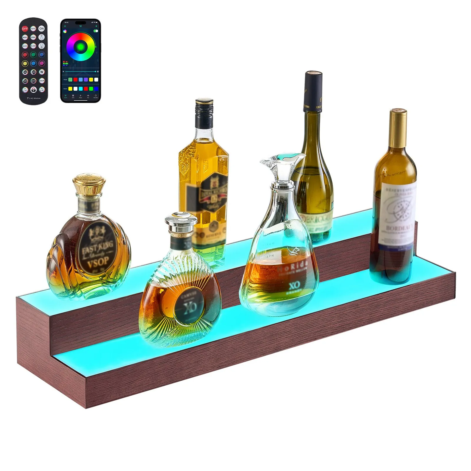 [Spring Clearance] Premium Acrylic LED Liquor Display | Smart App-Controlled Ambient Bar Shelf