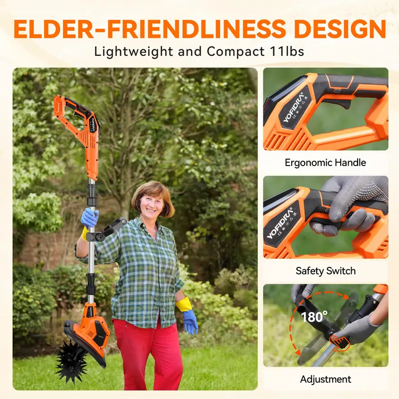 💥Today Only⚡Cordless Brushless Garden Tiller – Fits Makita 18V Batteries