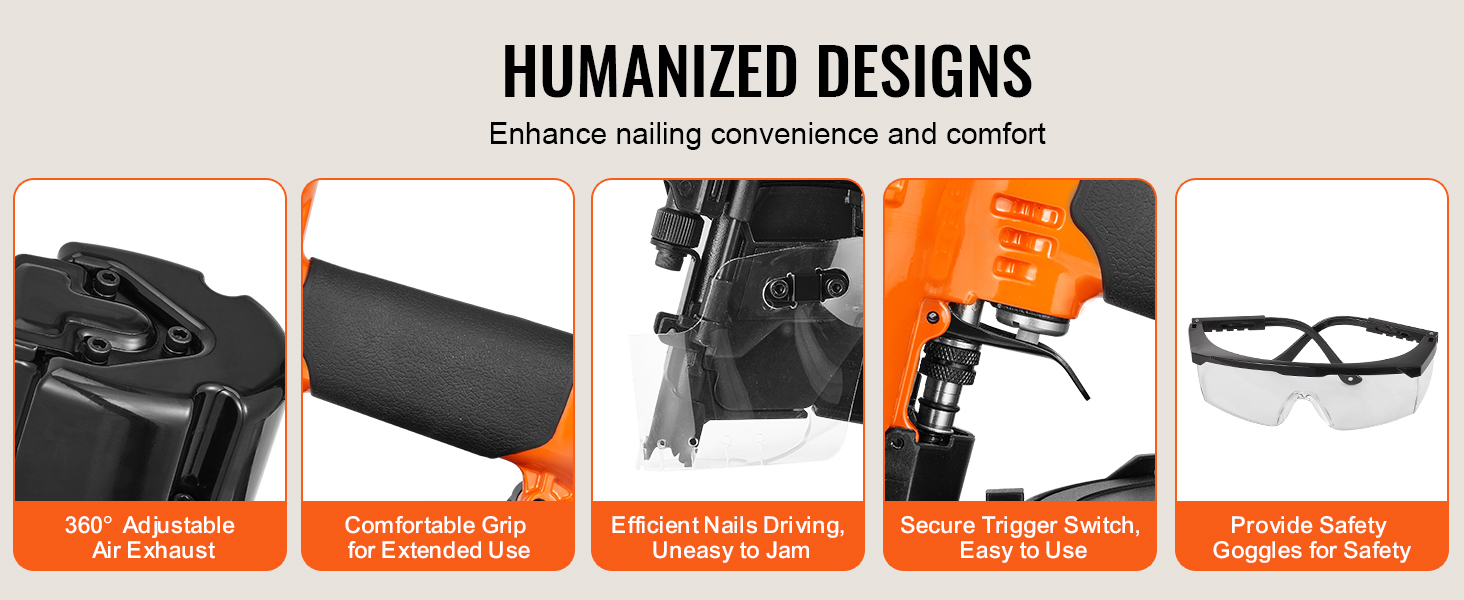 heavy-duty pneumatic nailers