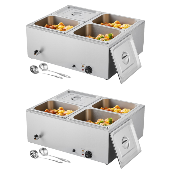 💥 Special Offers⚡Commercial Food Warmer — 1500W Stainless Steel Steam Table with Lid 🍲