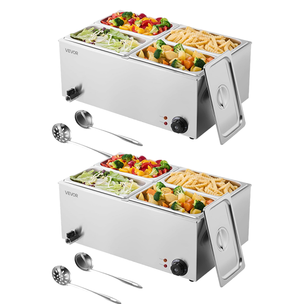 💥 Special Offers⚡Commercial Food Warmer — 1500W Stainless Steel Steam Table with Lid 🍲