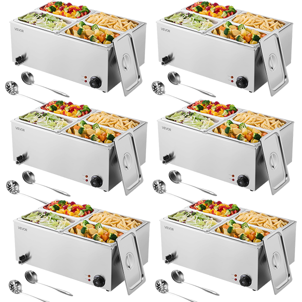 💥 Special Offers⚡Commercial Food Warmer — 1500W Stainless Steel Steam Table with Lid 🍲