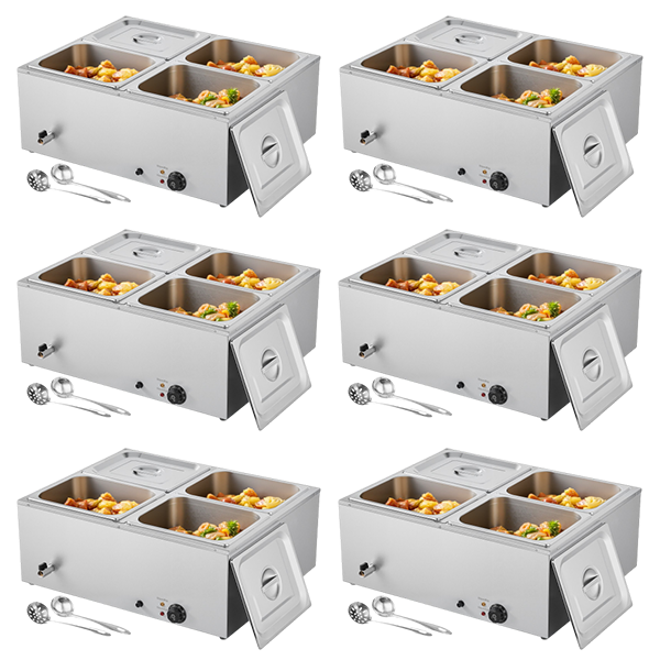 💥 Special Offers⚡Commercial Food Warmer — 1500W Stainless Steel Steam Table with Lid 🍲