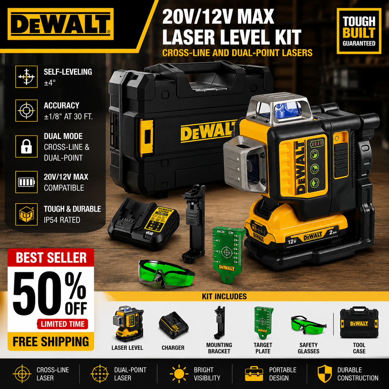 [Limited-Time Offer: 50% Off] 16-Line Laser Level
