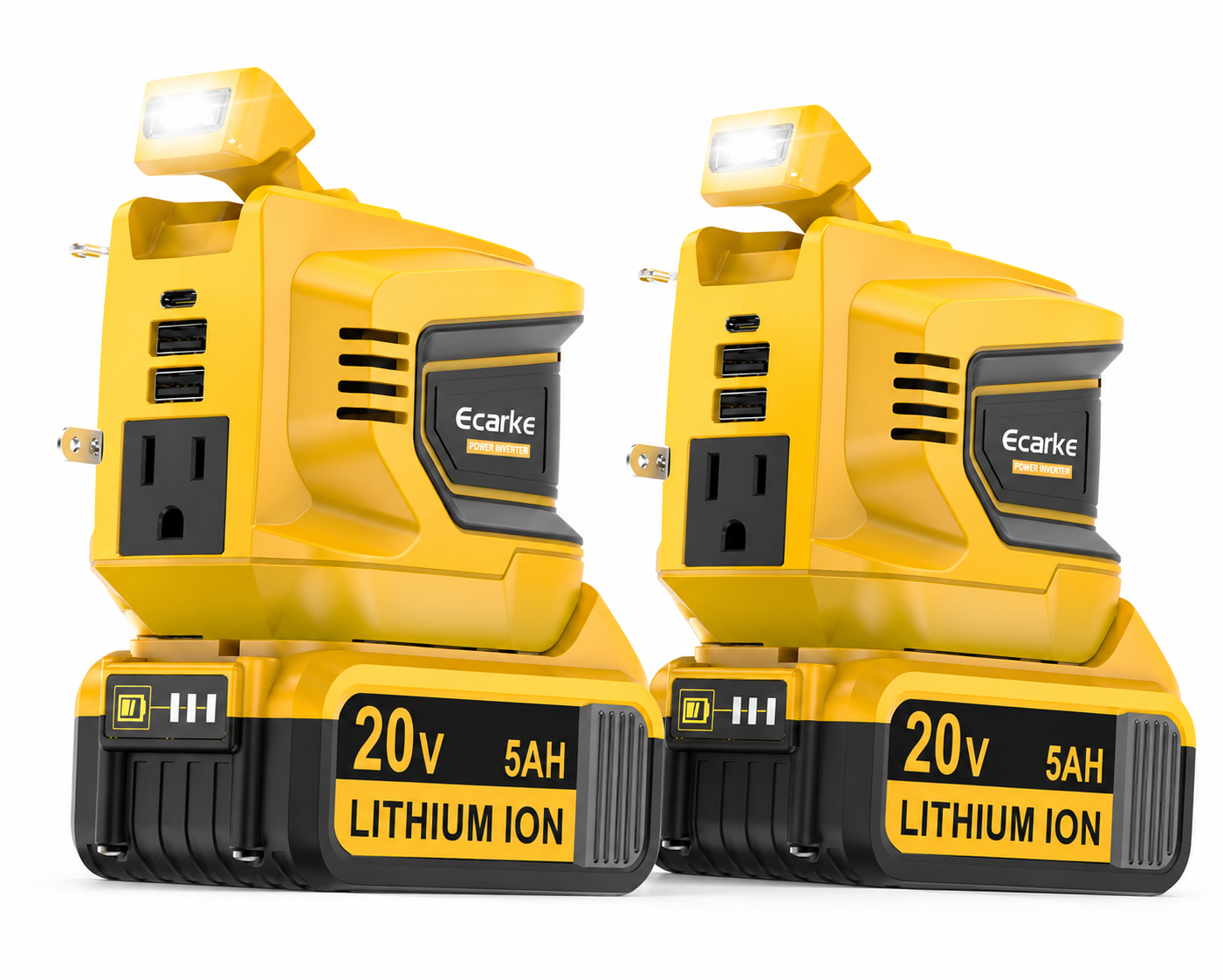 🔥HOT SALE！200W Power Inverter for Dewalt 20V Battery, Portable Power Station Generator with USB-C, AC Outlet & LED Light