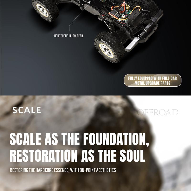 JXC 1/18 Scale RC Crawler ,2.4GHz HighTorque 4WD RC Crawling Car-Car withExcellent Suspension and ShockAbsorption,Realistic Mechanical Shifting,Dual-Speed Transmission, Multi-FunctionLighting, Dual Li-ion Batteries, PerfectBirthday & Kids Gift