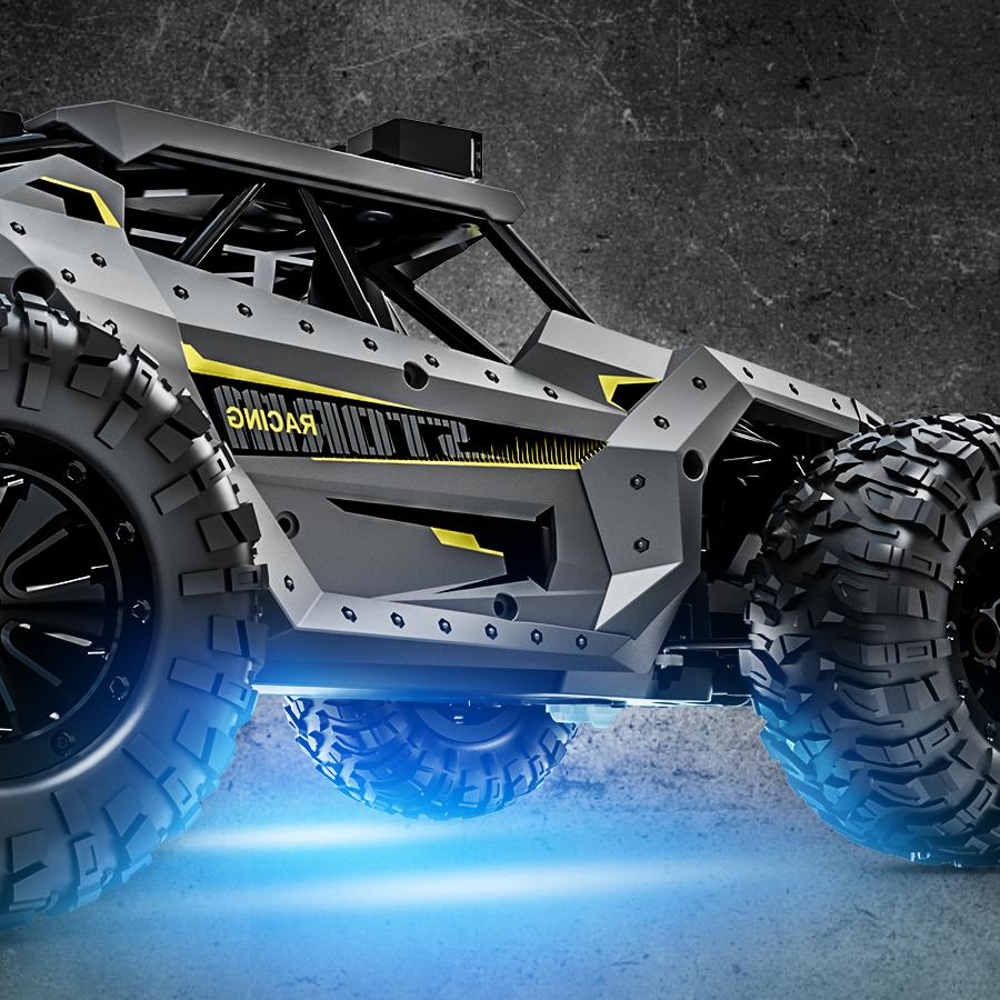 Tecnock Remote Control Car, 1:16 Scale 20 Km/h Fast Adult RC Car, 2.4GHz Off-road RC Truck Toys with LED Front Lights and Rechargeable Battery, Christmas Gift, Birthday Gift for Boys or Adults Aged 8-12 years old