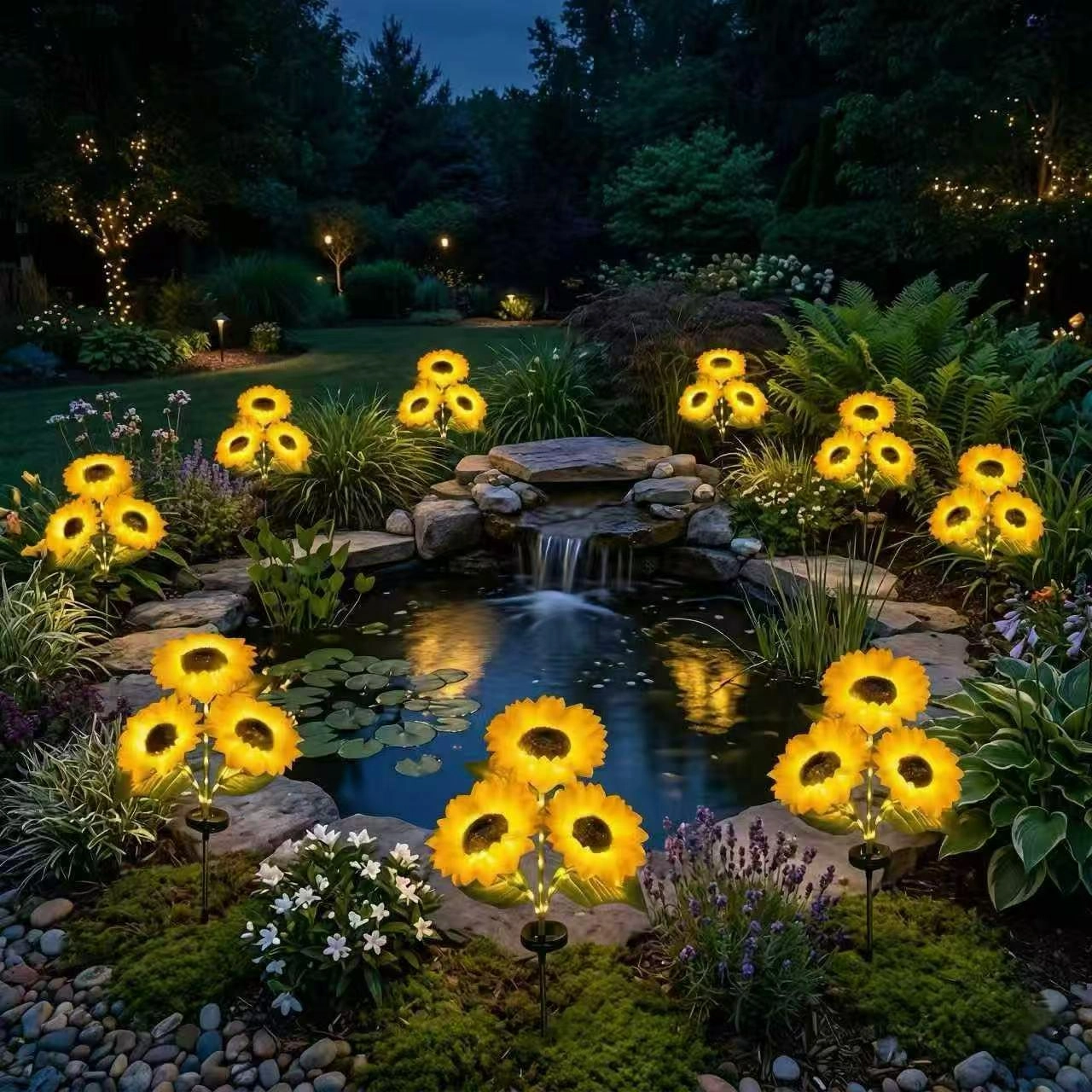 ⏰Last Day $29.98 - 3 PACK☀️Solar Powered LED Sunflower Garden Lights 🌻