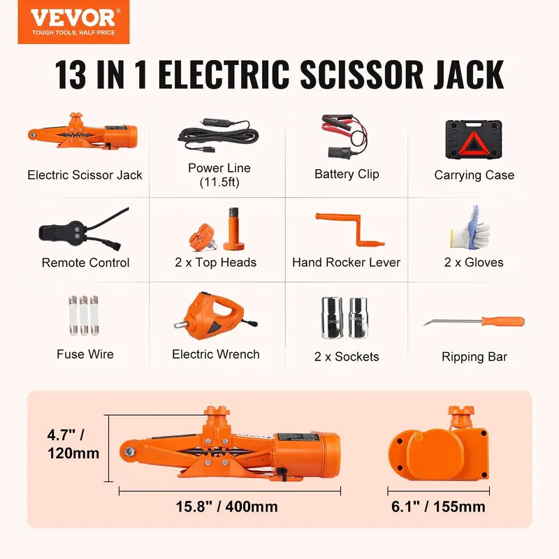 【Spring Warehouse Clearance】 Electric Car Jack Set, Summervibes, Max 5 Ton/11023 LBS Hydraulic Jack/Scissor Jack with Electric Impact Wrench, Built-in Inflatable Pump and LED Light, Portable Car Lift for SUV MPV Sedan Truck Change Tires Garage Repair