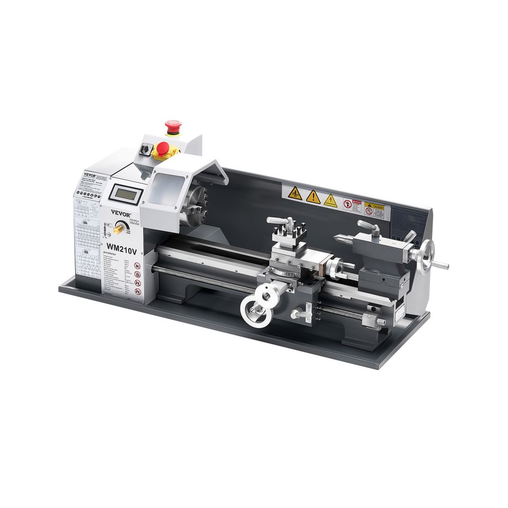 VEVOR Metal Lathe, 8 x 16 in, 550W Benchtop Lathe Machine, 0-2500 RPM Variable Speed, with 0.0003 in Spindle Accuracy Metal Gear, for Processing Precision Parts Imperial/Metric Thread Soft Metals Wood