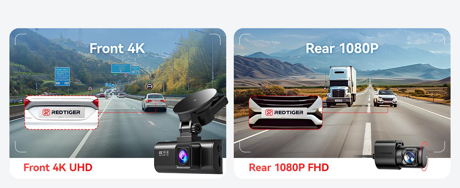 REDTIGER Dash Cam Front Rear, 4K/2.5K Full HD Dash Camera for Cars, Included 32GB Card, Built-in Wi-Fi GPS, 3.16&rdquo; IPS Screen, Night Vision, 170&deg;Wide Angle, WDR, 24H Parking Mode(F7NP) Holiday Haul