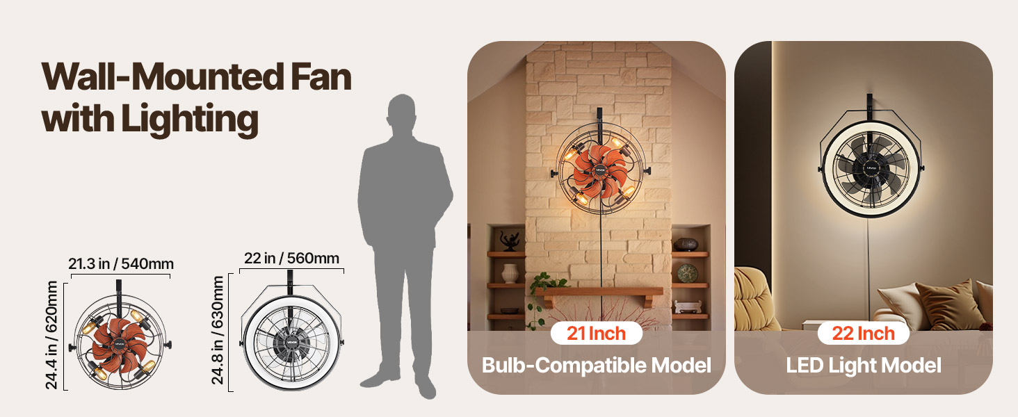 wall mount fan with light