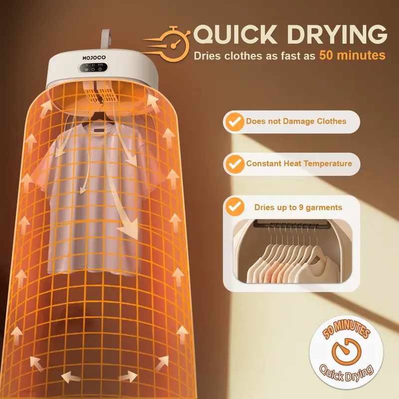 【New Release】Electric Portable Clothes Dryer 600W Mini Hanging Dryer for Apartment, Dorm, RV - Quick and Easy to Use with Dryer Bag Appliance Household