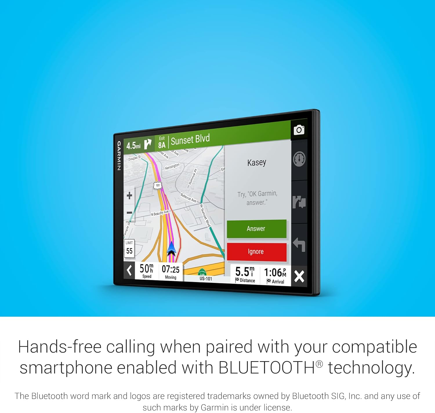Mother's Day Limited-Time Offer - Garmin In-Vehicle GPS Navigator, featuring bright, clear, high-resolution maps and the Garmin Voice Assistant.