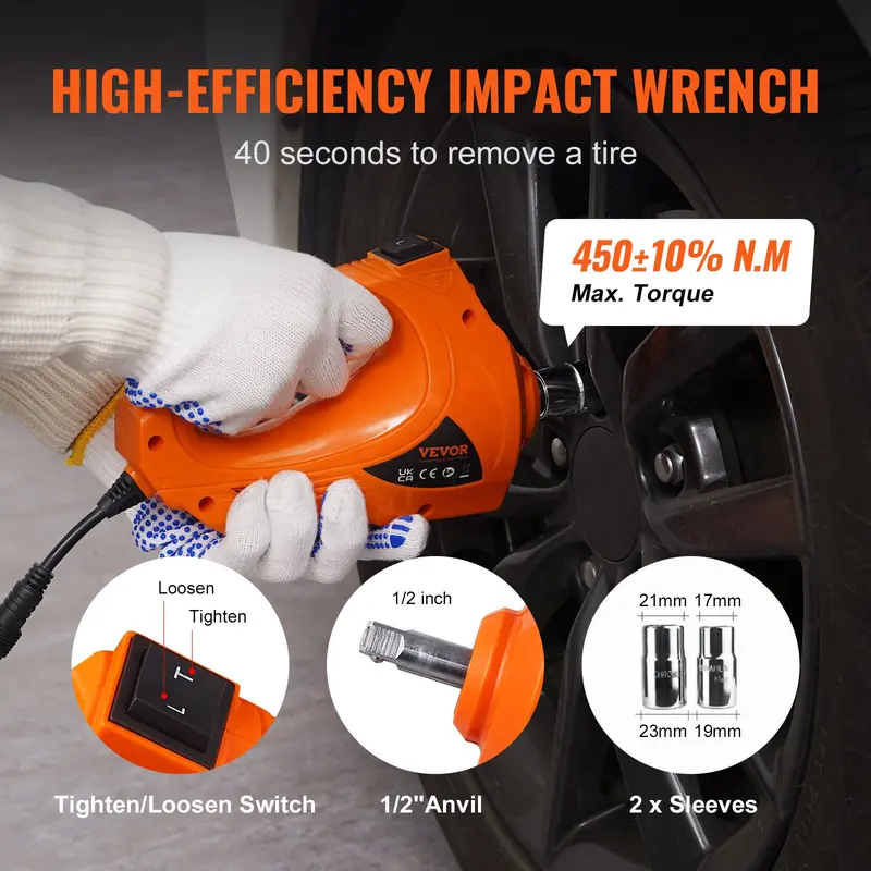 ❤️ Limited Stock 📉VEVOR Powerful Hydraulic Electric Car Jack, Portable Car Lift with LED Light & Air Pump for Vehicle Repair