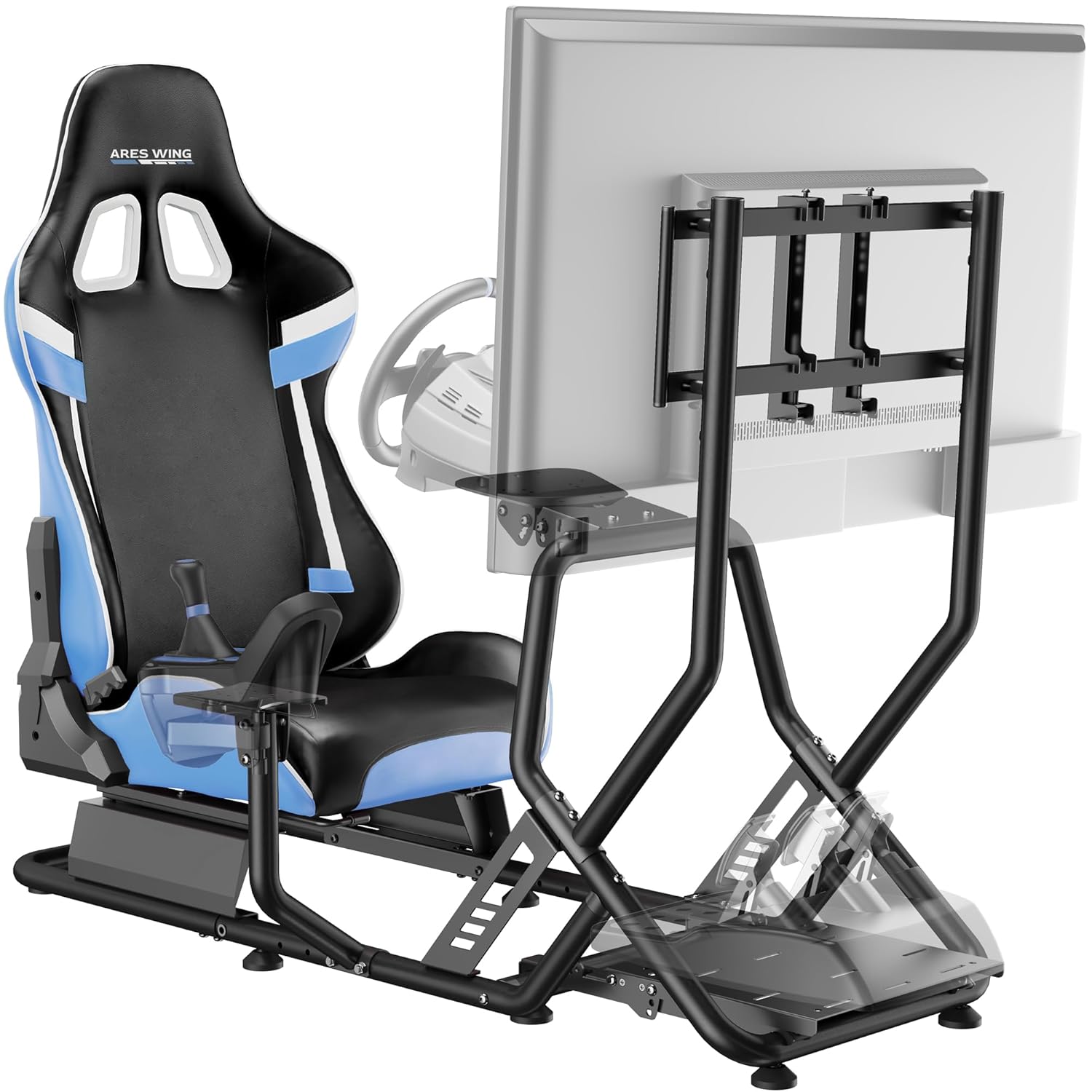 【Spring Sale】Racing Simulator Cockpit with Monitor Mount and Seat